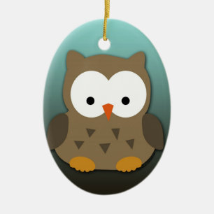 Ornamento De Cerâmica Coruja bonito do bebê personalizada