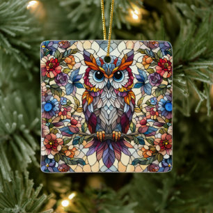Ornamento De Cerâmica Coruja de Vidro Arrependido Inspirada
