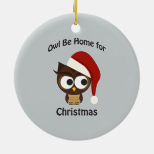 Ornamento De Cerâmica Coruja está em casa no Natal!