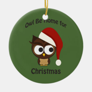 Ornamento De Cerâmica Coruja está em casa no Natal!
