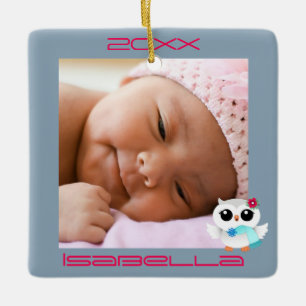 Ornamento De Cerâmica Corujas de inverno