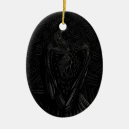 Ornamento De Cerâmica Corvo Caído