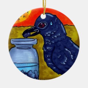 Ornamento De Cerâmica Corvo da perseverança