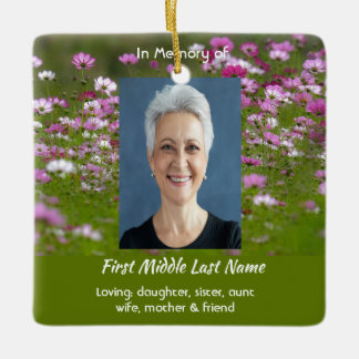 Ornamento De Cerâmica Cosmos Garden Flowers Memorial Keepsake