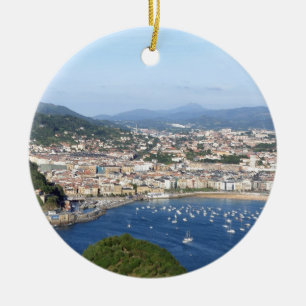 Ornamento De Cerâmica Costa bela e panorâmica de San Sebastian