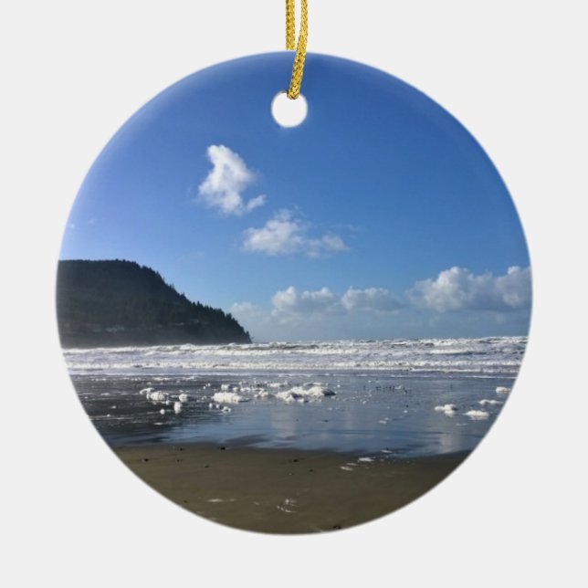 Ornamento De Cerâmica Costa do Mar no inverno (Frente)