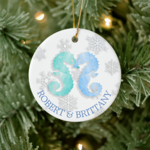Ornamento De Cerâmica Costeira Decor Natal Personalizado Seacavalo