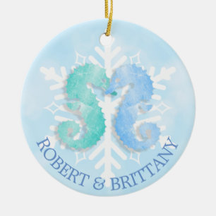 Ornamento De Cerâmica Costeira Decor Natal Personalizado Seacavalo