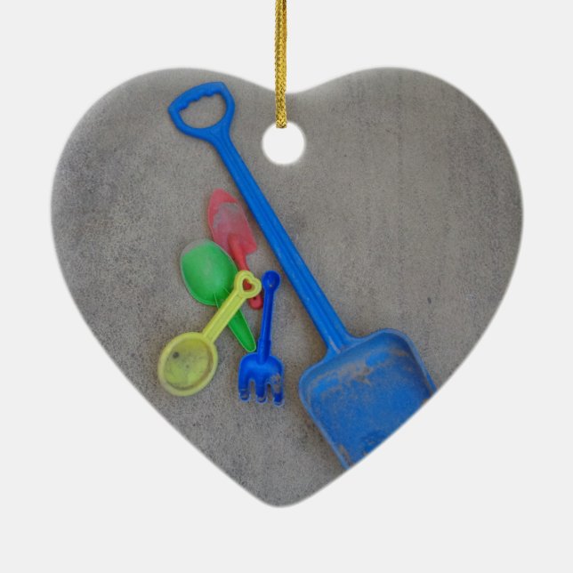 Ornamento De Cerâmica Costeletas de areia, Crianças de Playground Beach  (Verso)