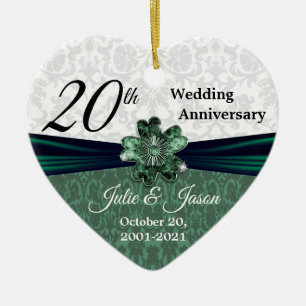 Ornamento De Cerâmica Costume - 20o aniversário de casamento tema