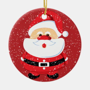 Ornamento De Cerâmica Costume bonito do Natal de Papai Noel