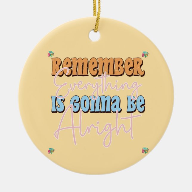 Ornamento De Cerâmica Cotações Motivacionais para Inspiração Diária (Frente)