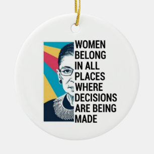 Ornamento De Cerâmica Cotações Rbg, Citação De Ruth Bader Ginsburg