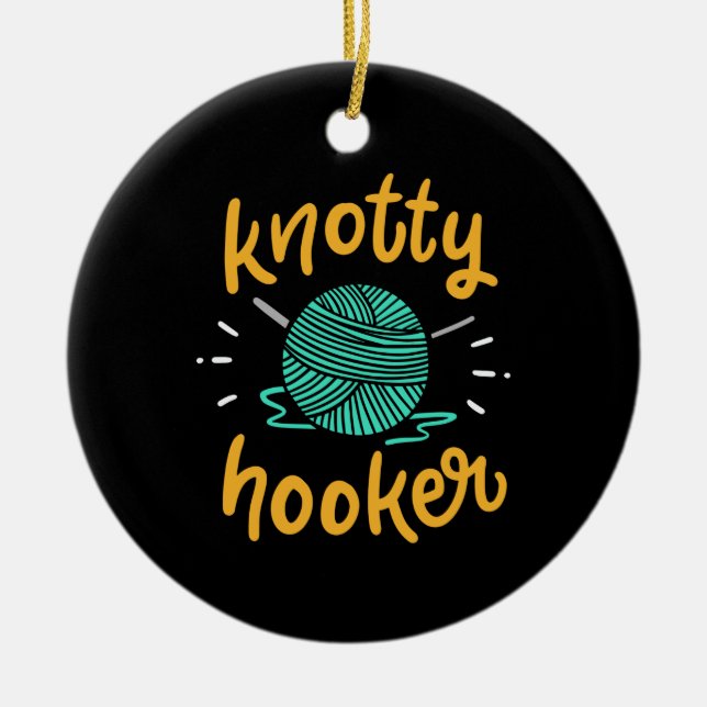 Ornamento De Cerâmica Cotografia para Crocheter (Frente)