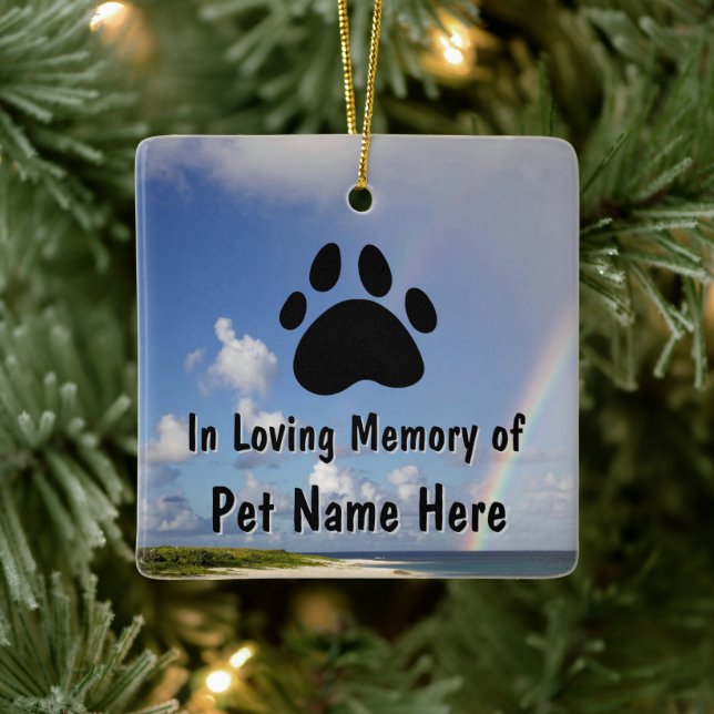 Ornamento De Cerâmica Cotovelo Memorial Pet Personalizado (Árvore)