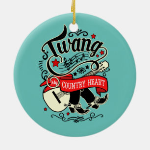Ornamento De Cerâmica Country Twang Red/Black ID464