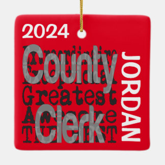 Ornamento De Cerâmica County Clerk Extraordinaire CUSTOM