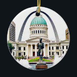 Ornamento De Cerâmica Courthouse, Arch, Rua Louis, Natal<br><div class="desc">Rua de Courthouse Louis,  Arch,  Rua Louis,  Luz Santo,  Rua Louis porta copos,  rua Louis Arch,  Rua Louis Enfeites de natal,  Rua Louis Gifts,  Rua Louis Mug,  Rua Louis T-Shirt, </div>