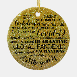 Ornamento De Cerâmica covid19 2021 ano das vacinações: