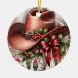 Ornamento De Cerâmica Cowboy