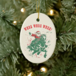 Ornamento De Cerâmica Cowboy Papai Noel Diversão Western Rodeo Horse<br><div class="desc">Feriados de Natal em Rodeio Ocidental Feriados de Natal em Cowboy Santa Claus</div>