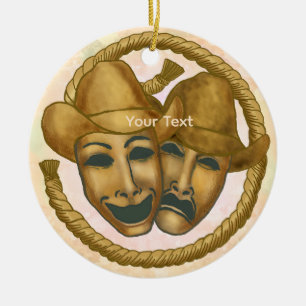 Ornamento De Cerâmica Cowboy Tespiano 