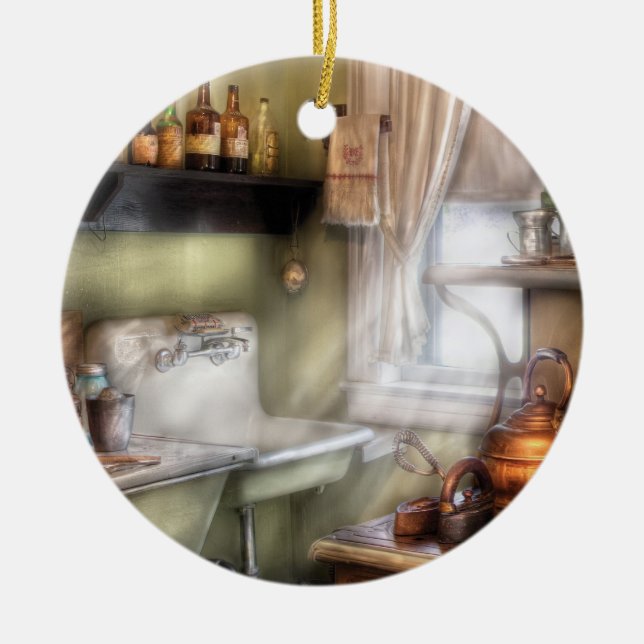 Ornamento De Cerâmica Cozinheiro chefe - cozinha - a cozinha de Momma (Frente)