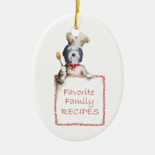 Ornamento De Cerâmica Cozinheiro de Amor Old English Sheepdog
