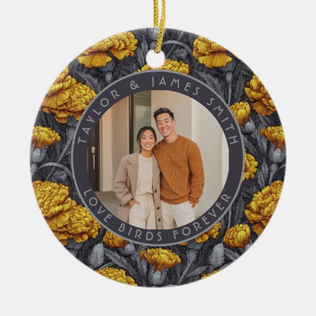 Ornamento De Cerâmica Cozy Custom Carnation Aesthetic Spring Wedding (Frente)