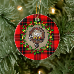 Ornamento De Cerâmica Crachá Clã Wemyss e Natal Personalizado do Tartan