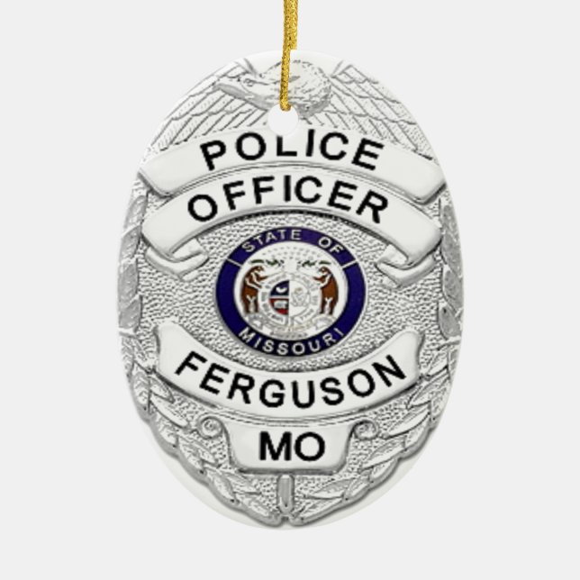 Ornamento De Cerâmica Crachá da polícia de Ferguson (Frente)