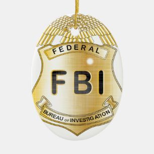 Ornamento De Cerâmica Crachá do FBI