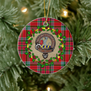 Ornamento De Cerâmica Crachá do MacBain Clan e Natal personalizado do Ta
