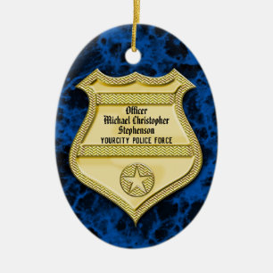 Ornamento De Cerâmica Crachá Marble, Parte de Graduação/Reforma da Políc