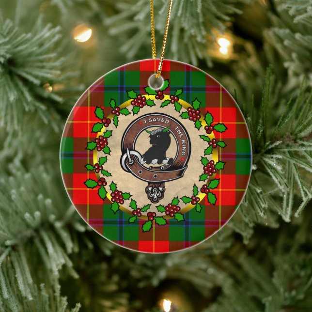 Ornamento De Cerâmica Crachá Turnbull Clan&Tartan Natal Personalizado (Árvore)