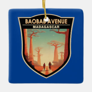 Ornamento De Cerâmica Crachá Viagem da Avenida Baobab Madagascar