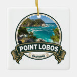 Ornamento De Cerâmica Crachá Viagem Point Lobos California<br><div class="desc">Design fotorealista Point Lobos. O mar próximo a Point Lobos é considerado um dos melhores locais para mergulhar em mergulho na Península de Monterey e ao longo da costa da Califórnia.</div>