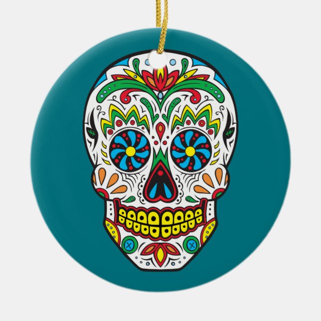 Ornamento De Cerâmica Crânio (Frente)