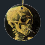 Ornamento De Cerâmica Crânio com cigarro queimado por Vincent van Gogh<br><div class="desc">Crânio com Cigarro queimado por Vincent van Gogh é um apos impressionismo de arte de vintage que ainda pinta a vida. Um retrato do esqueleto humano fumando. Imagem do excelente a utilizar em produtos anti-tabagismo. Fumar matares 1.000 a cada ano, ajudar alguém a parar de fumar hoje. Imagem de excelente...</div>