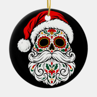 Ornamento De Cerâmica Cranio de Açúcar de Natal do Papai Noel México Cal
