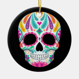 Ornamento De Cerâmica Crânio De Açúcar Flor De rico