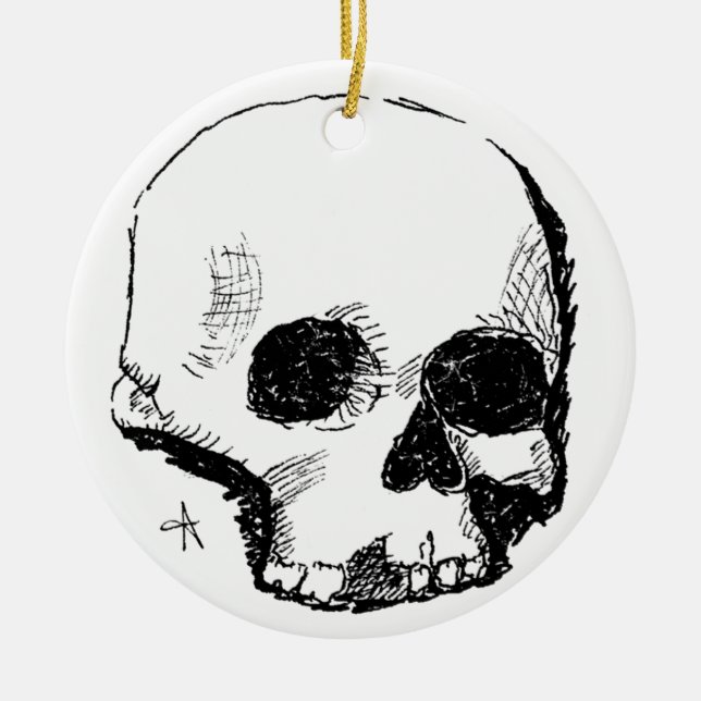 Ornamento De Cerâmica crânio de espuma (Frente)