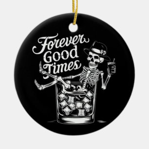 Ornamento De Cerâmica Cranio de Halloween Divertido para Sempre Boa Époc