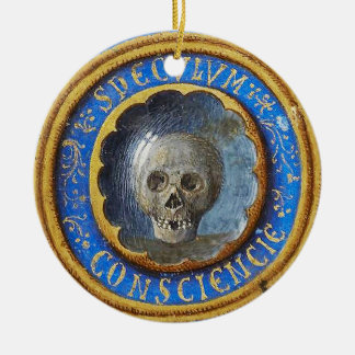Ornamento De Cerâmica Crânio de Manuscrito Medieval Tardio