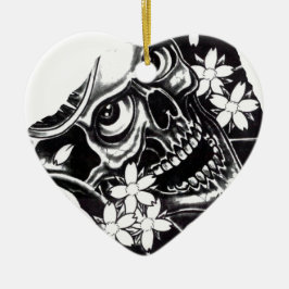 Ornamento De Cerâmica crânio de tatuagem japonesa