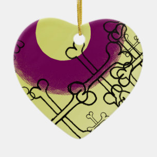 Ornamento De Cerâmica crânio e osso roxo gótico