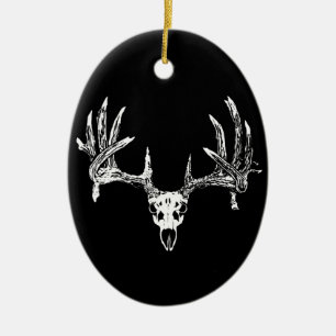 Ornamento De Cerâmica Crânio w dos cervos de Whitetail