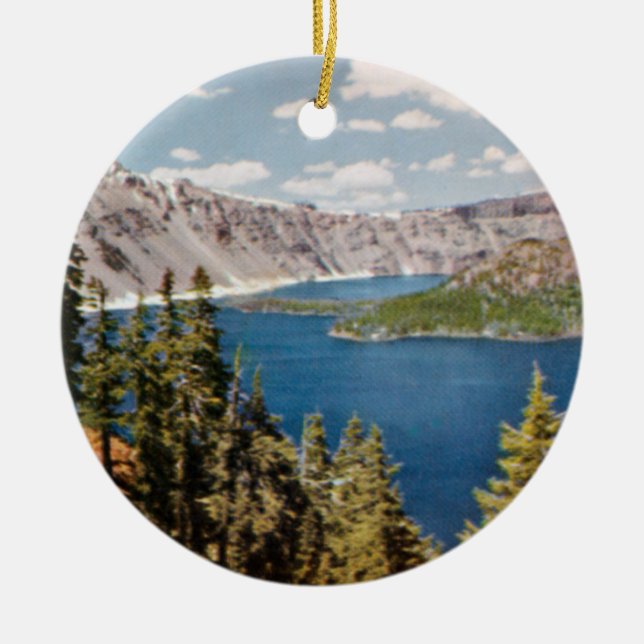 Ornamento De Cerâmica Crater Lake Oregon Ornament (Frente)