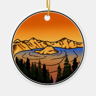 Ornamento De Cerâmica Crater Lake Ornament