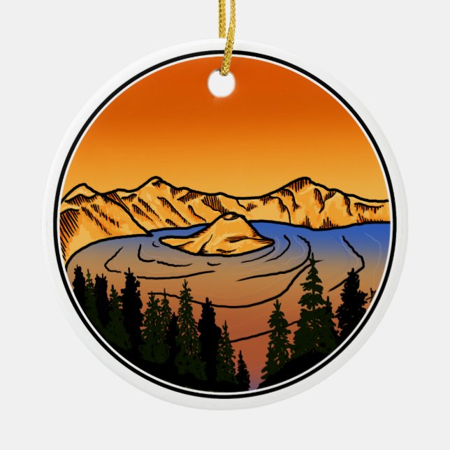 Ornamento De Cerâmica Crater Lake Ornament (Frente)